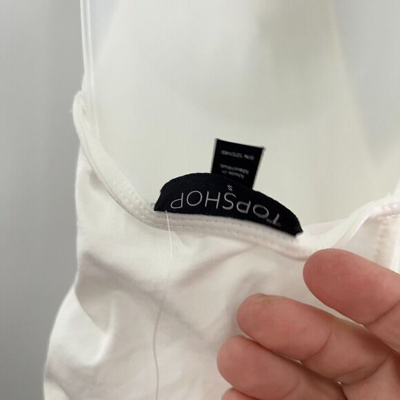 Topshop Womens Small Romper Jersey White Wrap Cover Up Romper Strappy - Picture 13 of 14